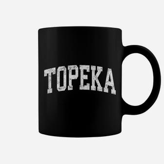 Topeka Kansas Ks Vintage Athletic Sports Design Coffee Mug | Crazezy DE