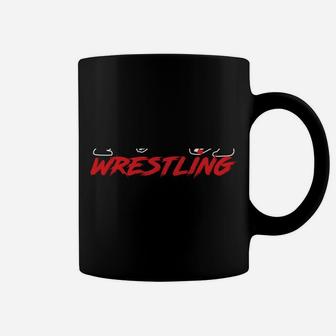 Touch Me First Wrestling Lesson Funny Wrestler Wrestling Coffee Mug | Crazezy
