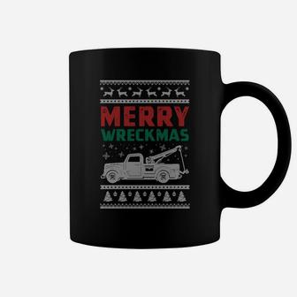 Tow Truck Ugly Christmas Sweatshirt, Merry Xmas Towing Gift Coffee Mug | Crazezy CA
