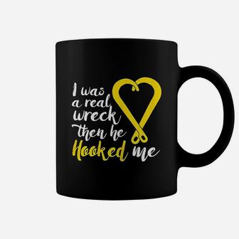 Tow Truck Wife Gift Design Hooked By A Tow Truck Driver Coffee Mug | Crazezy CA
