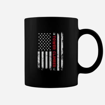 Tower Climber American Flag Usa Coffee Mug | Crazezy