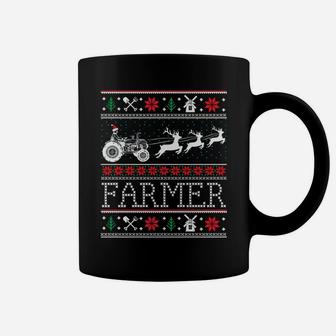 Tractors Farmer Ugly Christmas Sweaters Sweatshirt Coffee Mug | Crazezy