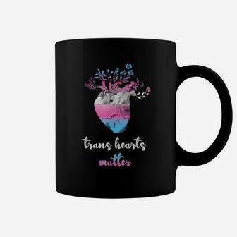 Transgender Anatomical Heart Watercolor Floral Trans Pride Coffee Mug | Crazezy