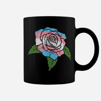 Transgender Rose Pocket Flower Trans Pride Flag Lgbt Coffee Mug | Crazezy AU