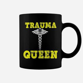 Trauma Queen Shirt Funny Nurse Doctor Medical Er Yellow Coffee Mug | Crazezy