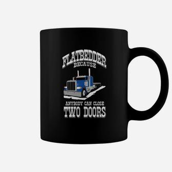 Truck Driver Flatbed Two Doors Coffee Mug - Thegiftio UK