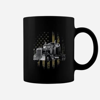 Trucker American Flag Coffee Mug | Crazezy