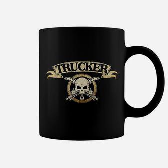 Trucker Skull Crossbones Badge Coffee Mug - Thegiftio UK