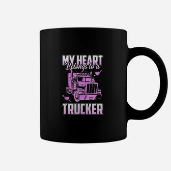 Trucker Wife Boyfriend Truck Driver Ladies Trucker Coffee Mug | Crazezy CA