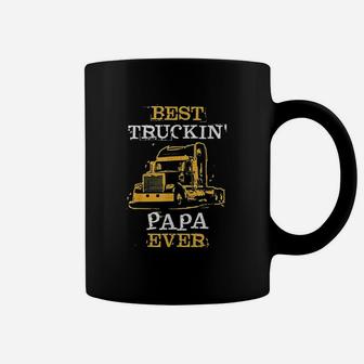 Trucking Papa Slogan Semi Big Rig Truck Driver Dad Saying Coffee Mug | Crazezy