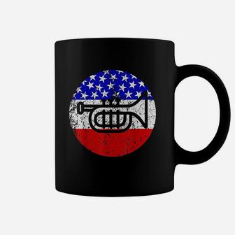 Trumpet Retro Style Music American Flag Coffee Mug - Thegiftio UK