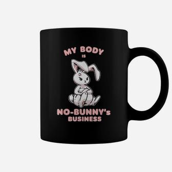 Tshirt With 'My Body Is Nobunny's Business For Bunny' Motif Coffee Mug - Monsterry UK