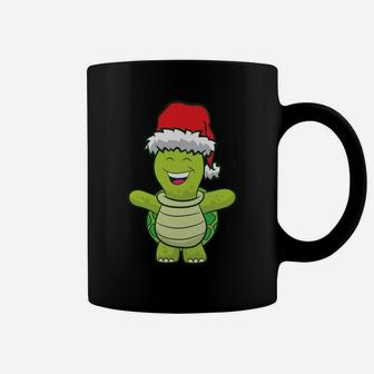 Turtle With Santa Hat Cute Turtle Christmas Coffee Mug | Crazezy