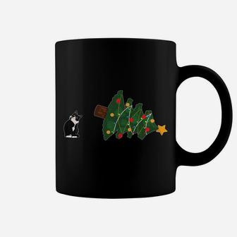 Tuxedo Cat Knocking Over Christmas Tree - "I Do What I Want" Sweatshirt Coffee Mug | Crazezy