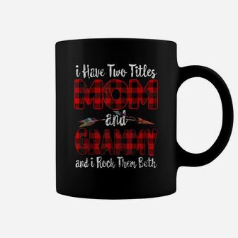 Two Titles Mom And Grammy Funny Buffalo Plaid Mothers Day Coffee Mug | Crazezy CA