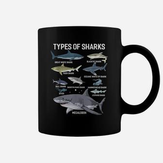Types Of Sharks Shirt Sea Animal Shirt For Sharks Lover Coffee Mug | Crazezy UK