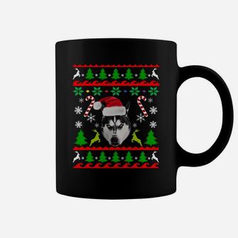 Ugly Christmas Design Style Husky In Santa Hat Xmas Gift Sweatshirt Coffee Mug | Crazezy