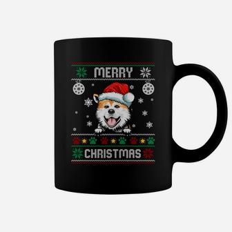 Ugly Merry Christmas Dog Akita Xmas Costume Gift Sweatshirt Coffee Mug | Crazezy UK