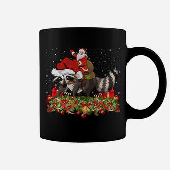 Ugly Raccoon Xmas Gift Santa Riding Raccoon Christmas Sweatshirt Coffee Mug | Crazezy