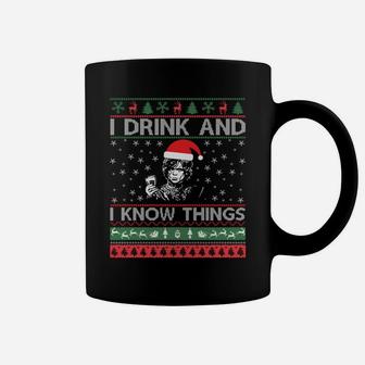 Ugly Sweater I Drink And I Know Things Funny Sweatshirt Coffee Mug | Crazezy UK