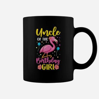 Uncle Of The Birthday Girl Flamingo Party Family Coffee Mug | Crazezy UK