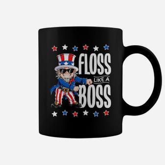 Uncle Sam Floss Like A Boss 4Th Of July American Flag Coffee Mug - Monsterry