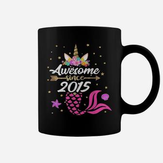 Unicorn Shirt Mermaid Birthday - Awesome Since 2015 Tee Gift Coffee Mug | Crazezy CA