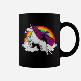 Unicorn Wine Drinking Funny Party Magical Rainbow Coffee Mug - Thegiftio UK