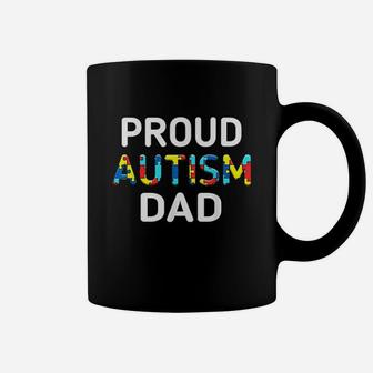 Unique Proud Dad Colored Puzzle Pieces Awareness Coffee Mug | Crazezy