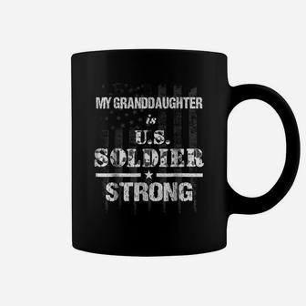 US Soldier Strong Granddaughter American Flag Military Tee Coffee Mug | Crazezy