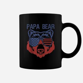 Usa Flag American Papa Bear Tank Gift Funny Bro Coffee Mug | Crazezy