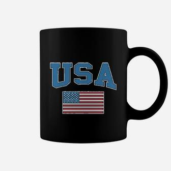 Usa Text And American Flag Coffee Mug | Crazezy
