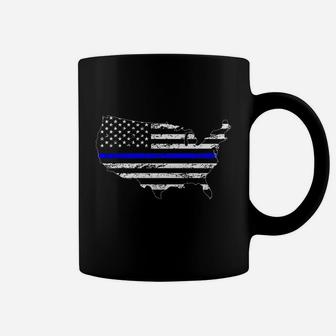 Usa Thin Blue Line American Flag Coffee Mug - Thegiftio UK