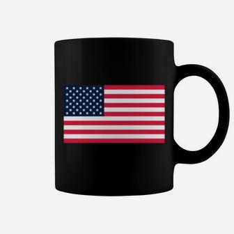Usa United States Flag Vintage White Text Coffee Mug | Crazezy DE