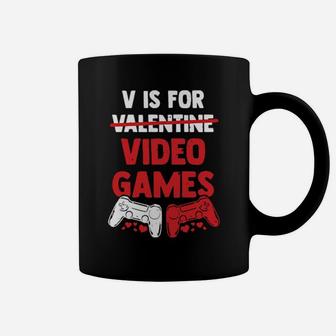 V Is For Valentine Video Games Coffee Mug - Monsterry UK