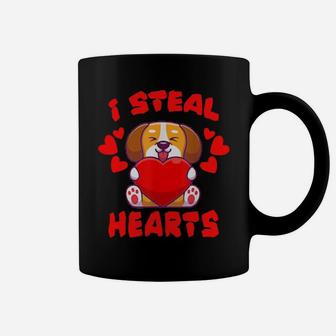 Valentine I Steal Hearts Puppy And Dogs Lovers Coffee Mug - Monsterry AU