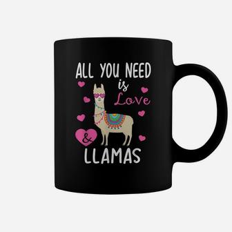 Valentine Llama All You Need Is Love & Llamas Gifts Coffee Mug | Crazezy