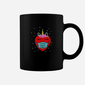 Valentine Unicorn With Hearts Valentines Day Coffee Mug - Thegiftio