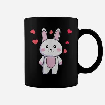 Valentines Couple Bunny Heart Matching For Female Girls Coffee Mug - Monsterry AU