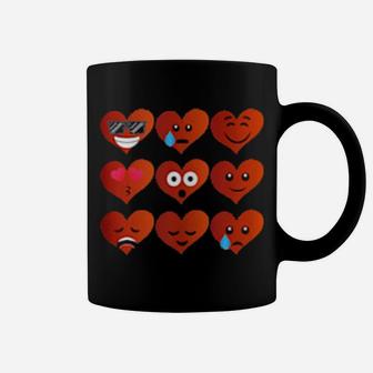 Valentine's Day Heart Emoticons Cute Love Coffee Mug - Monsterry