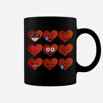 Valentine's Day Heart Emoticons Cute Love Coffee Mug - Monsterry