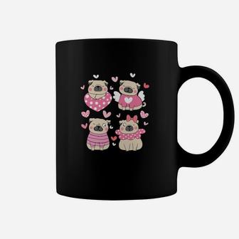 Valentines Day Pug Love Cute Pug Dogs Coffee Mug - Monsterry