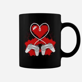 Valentine's Day Video Game Controller Heart Gamer Boys Coffee Mug - Monsterry DE