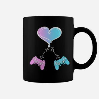Valentine's Day Video Gamer Heart Game Controllers Coffee Mug - Monsterry DE