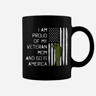 Veteran Mom - Military Salute Proud Family Shirt Coffee Mug | Crazezy