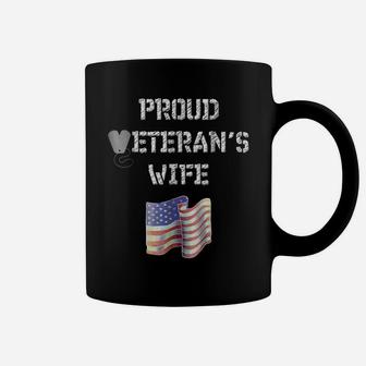 Veterans Wife Shirt Proud Wife Of A Veteran Patriotic Shirts Coffee Mug | Crazezy DE