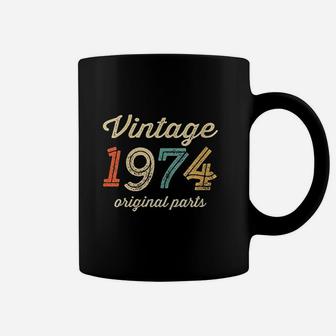 Vintage 1974 Original Parts Birthday Italic Dark Coffee Mug | Crazezy DE