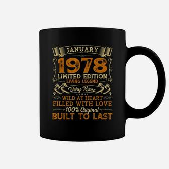 Vintage 43Th Birthday January 1978 Shirt 43 Years Old Gift Coffee Mug | Crazezy CA