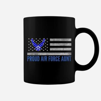 Vintage American Flag Proud Air Force Aunt Veteran Day Coffee Mug | Crazezy