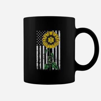 Vintage American Flag Sunflower Coffee Mug | Crazezy AU